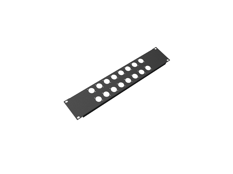 PENN ELCOM R1269 2U 16 xlr panel rack  blank 16 otworów 2U